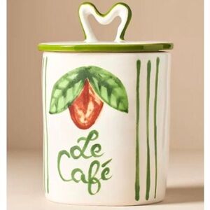 Anthropologie Harlie Brown Handpainted Stoneware Canister NIB NWT RARE